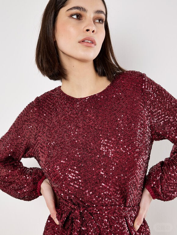 Chevron Sequin Belted Mini Dress (6).jpg