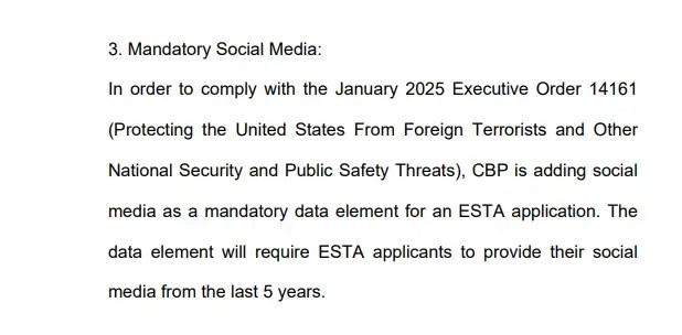 To be complete, the US requirement is not just for you to provide social media r.jpg