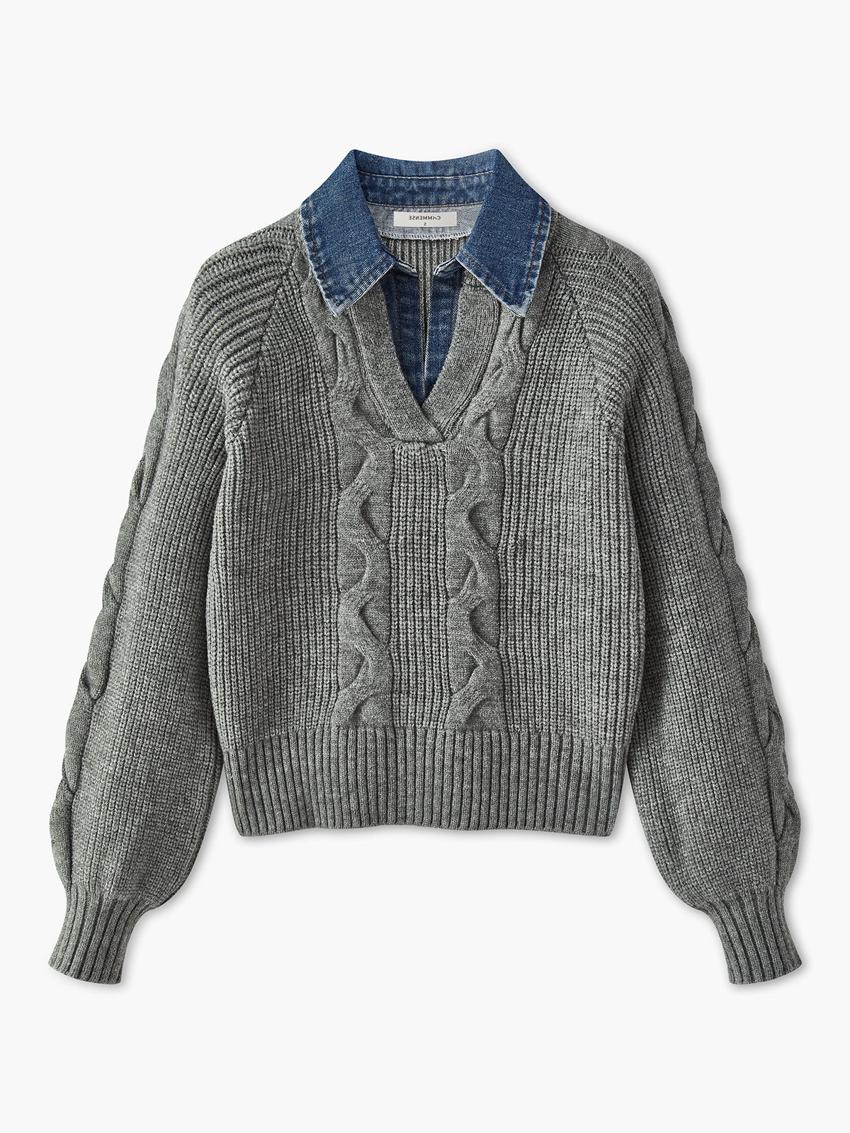 Denim Panel Ribbed Lapel Sweater (1).jpg
