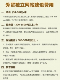 Construction cost of independent foreign trade website