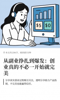 从副业挣扎到爆发：创业真的不必一开始就完