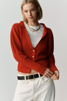 Maeve V-Neck Heart Cardigan Sweater: A Whimsical Yet Timeless Addition to Every Wardrobe