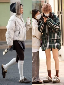 这才是“羽绒服”最高级的穿法，搭配裙子、裤子各有特色，超洋气