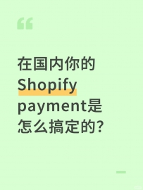在国内你的Shopify payment是怎么搞定的？