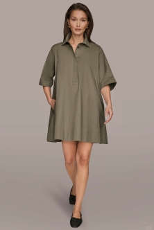 Elbow-Sleeve Mini Shirt Dress Review: Effortless Chic from Donna Karan Weekend for Modern Women