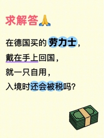 求解答！欧洲买的劳力士回国会被税吗