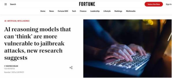 New research from Oxford and Stanford universities: AI reasoning models capable of thinking are more susceptible to jailbreak attacks-gonglubian